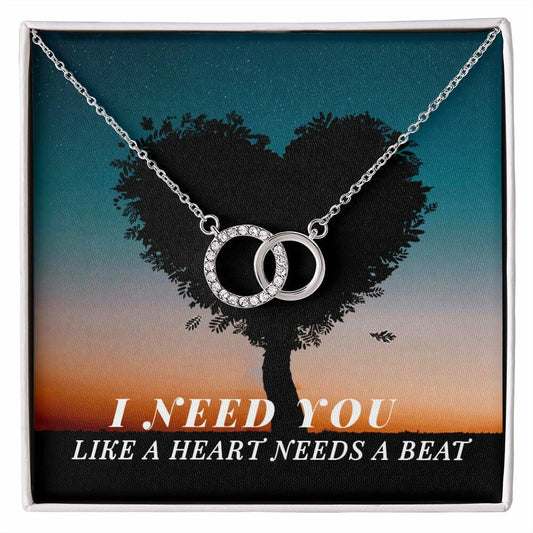 Perfect Pair Necklace With Message Card Gift :  Need You - Gifts For Valentines, Anniversary, Christmas, Wedding, Birthday, Girlfriend, Wife