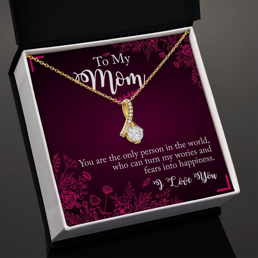 Alluring Beauty Necklace With Message Card : Gifts For Mom - You Are The Only Person - Gift For Mother's Day, Birthday