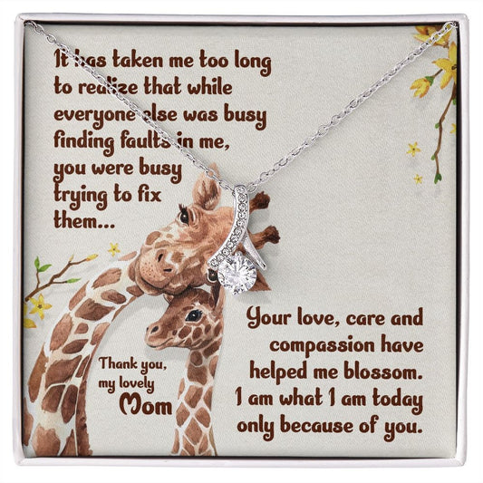 Alluring Beauty Necklace With Message Card : Gifts For Mom - It Has Taken Me Too Long To Realize
