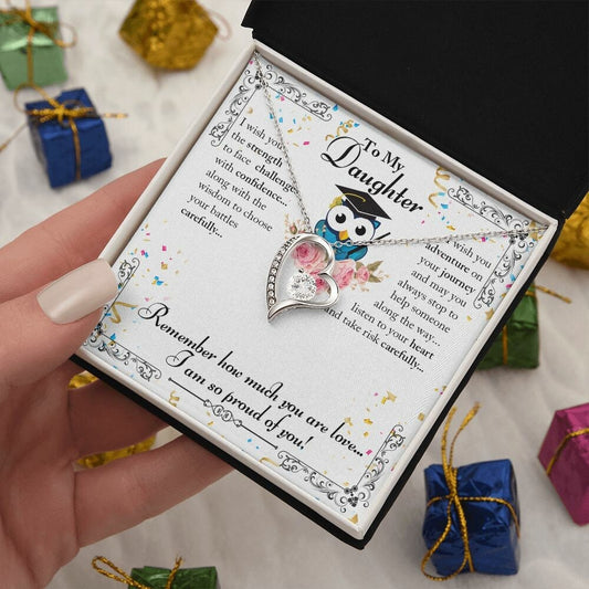 Forever Love Necklace With Message Card Gift : I Wish You The Strength To Face Challenges - Gifts For Birthday, Graduation