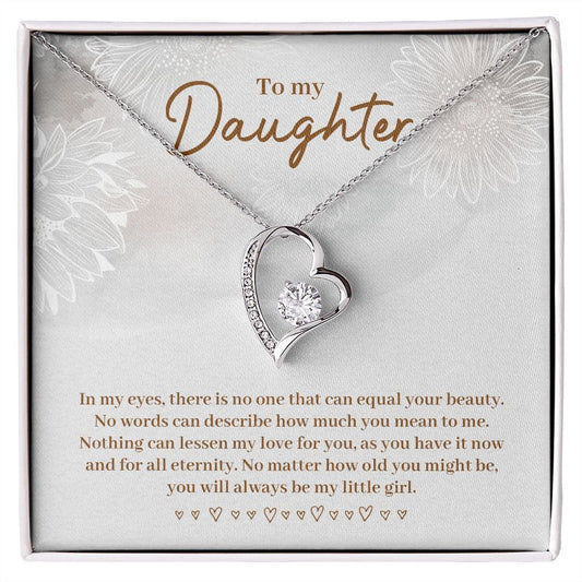 Forever Love Necklace With Message Card Gift : To My Daughter - In My Eyes, There Is No One Equal - Gifts For Birthday, Graduation