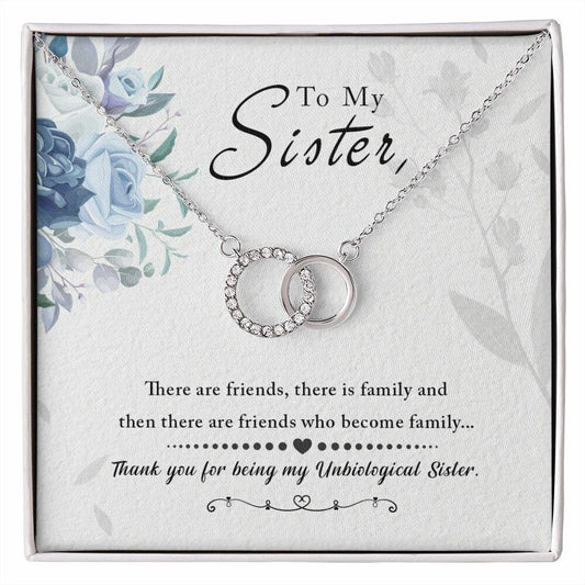 Perfect Pair Necklace With Message Card: Gifts For Friends - Unbiological Sister - Friends Who Become Family - Gift For Birthday, Graduation