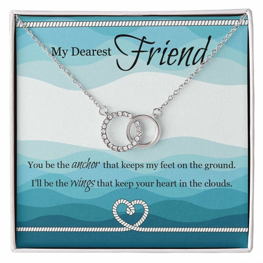 Perfect Pair Necklace With Message Card : Gifts For Friends - You Be The Anchor That Keeps - Gift For Birthday, Graduation